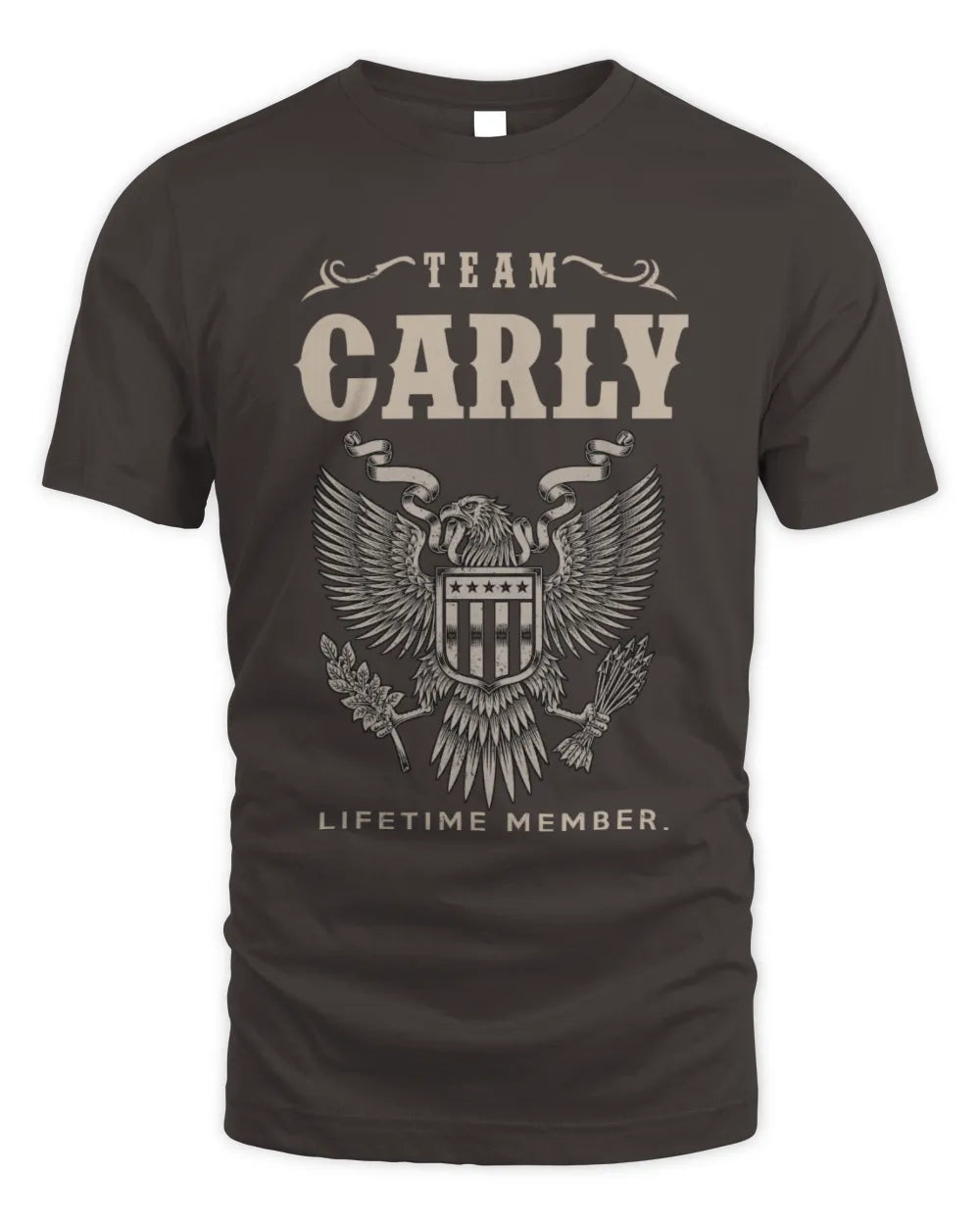 CARLY TP06-K82 – Personalized Classic Style Apparel “Team NAME Lifetime Member” - Unisex Standard T-Shirt - Dark Chocolate