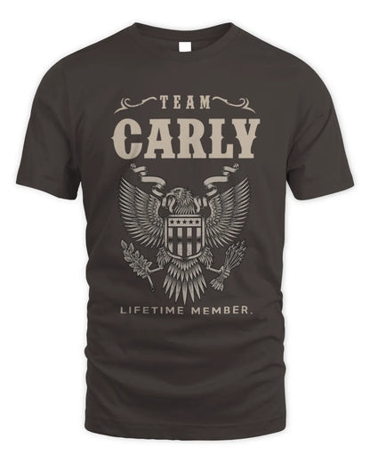 CARLY TP06-K82 – Personalized Classic Style Apparel “Team NAME Lifetime Member” - Unisex Standard T-Shirt - Dark Chocolate