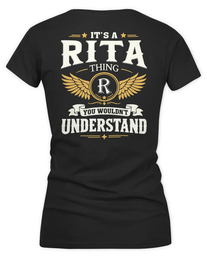 RITA KT06-M008 It’s a [NAME] Thing – You Wouldn’t Understand | Personalized Vintage T-Shirt - Women's V-Neck T-Shirt - Black