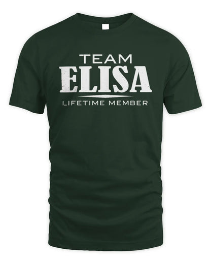 ELISA BL62-K4-128 - Personalized “Team NAME Lifetime Member” - Unisex Standard T-Shirt - Forest Green