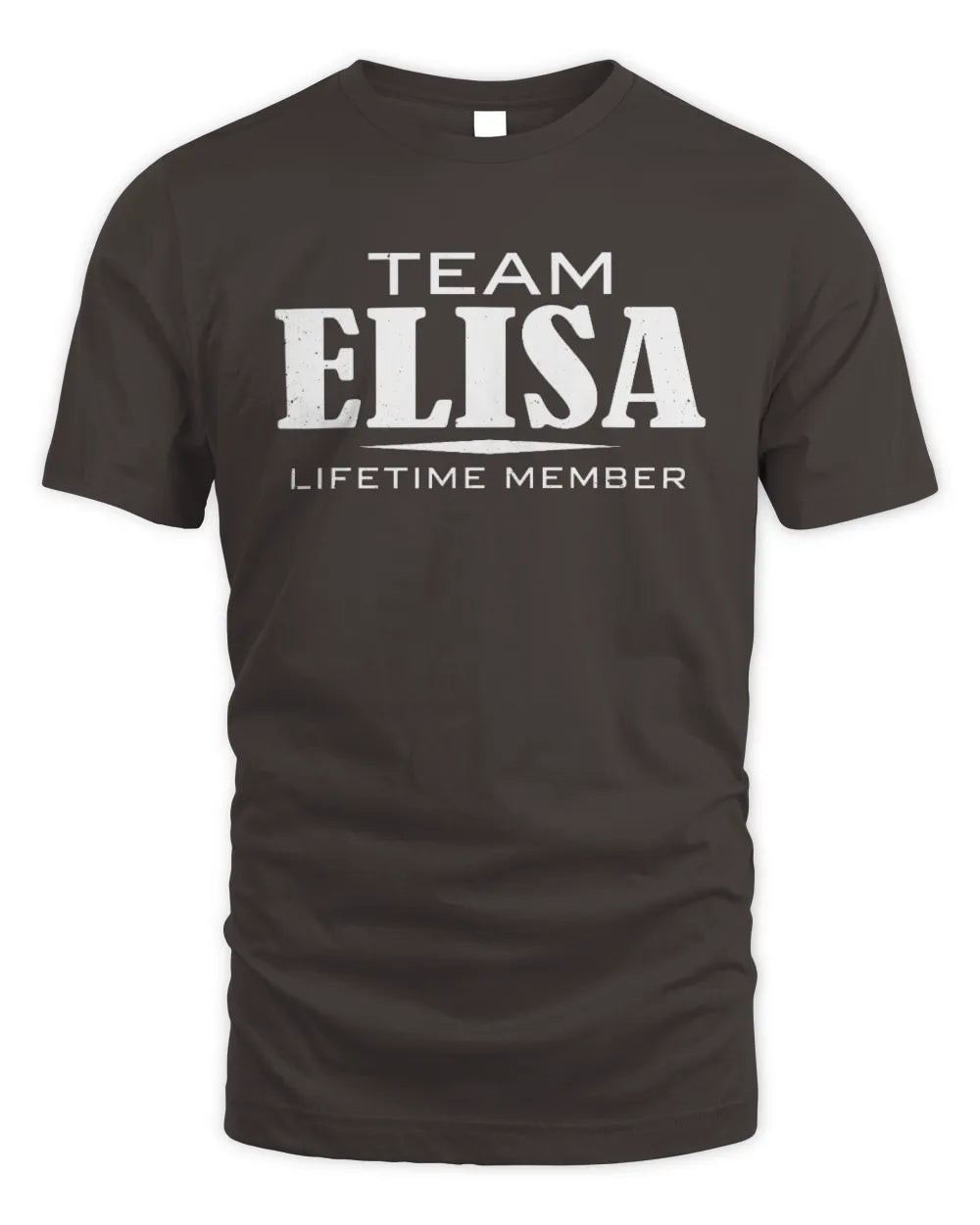 ELISA BL62-K4-128 - Personalized “Team NAME Lifetime Member” - Unisex Standard T-Shirt - Dark Chocolate