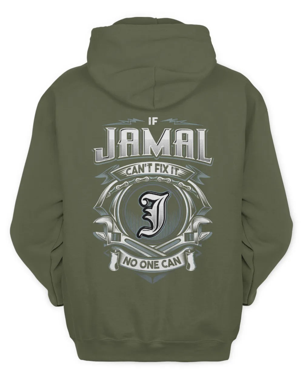 JAMAL AP81-K4-626 - Personalized Ahmed Quote Apparel “If Ahmed Can't Fix It, No One Can” - Unisex Hoodie - Military Green
