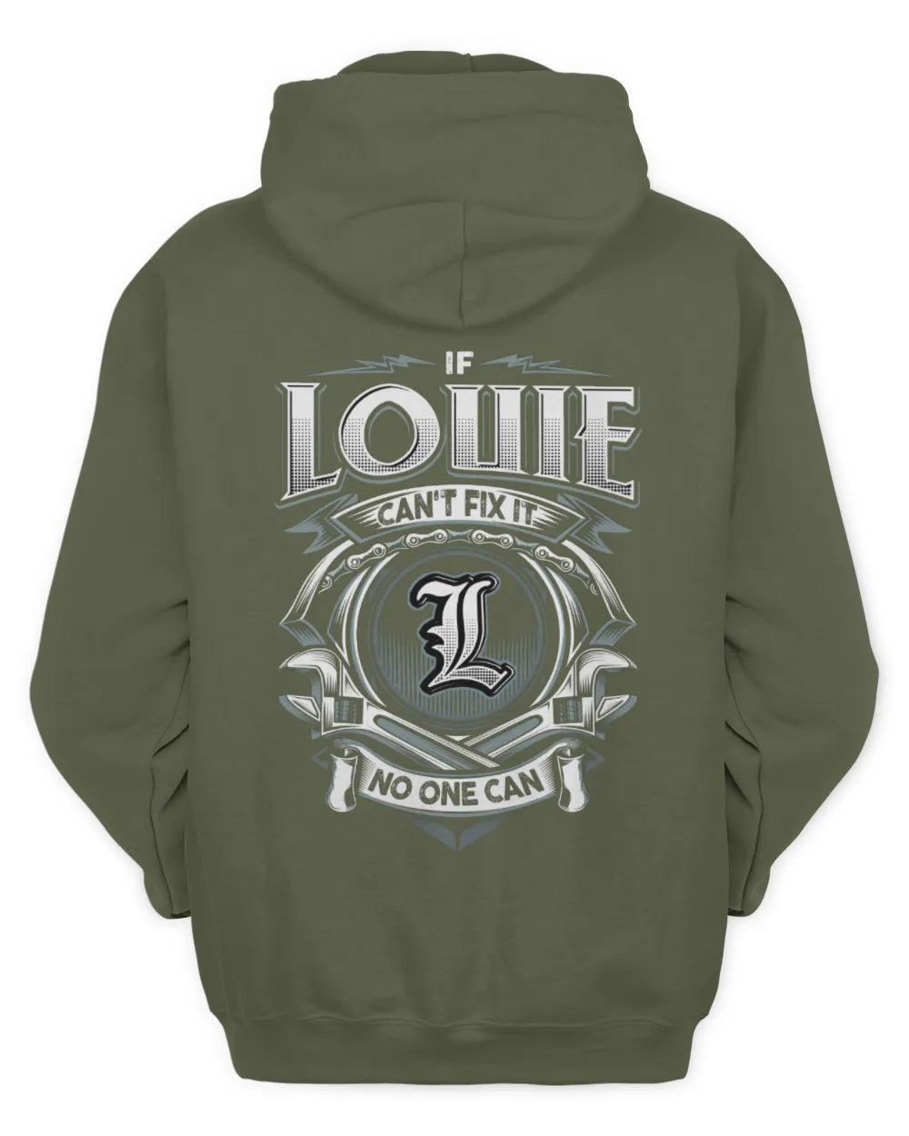 LOUIE AP81-K4-626 - Personalized Ahmed Quote Apparel “If Ahmed Can't Fix It, No One Can” - Unisex Hoodie - Military Green