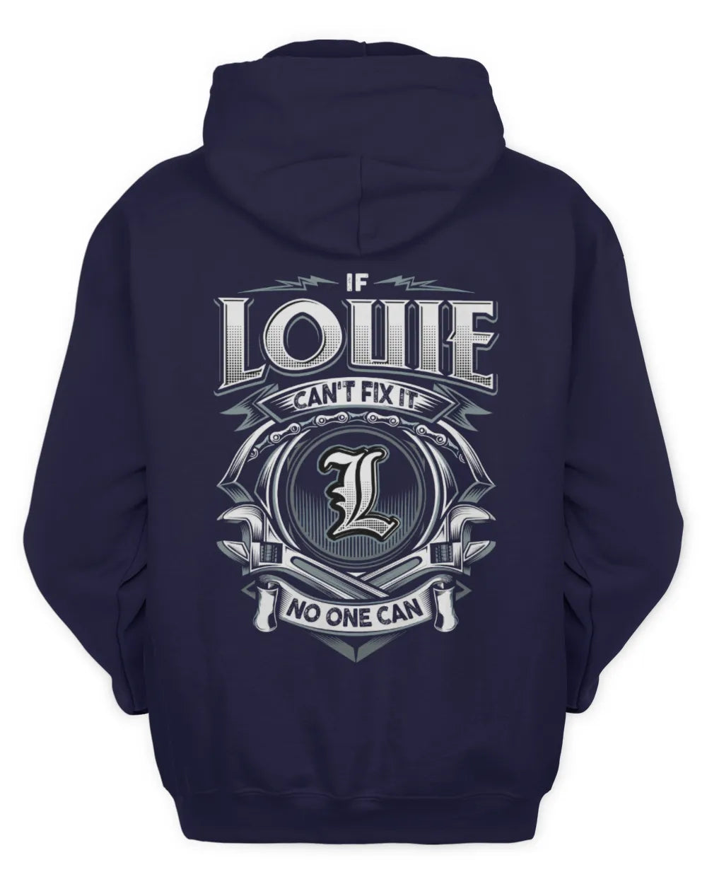 LOUIE AP81-K4-626 - Personalized Ahmed Quote Apparel “If Ahmed Can't Fix It, No One Can” - Unisex Hoodie - Navy