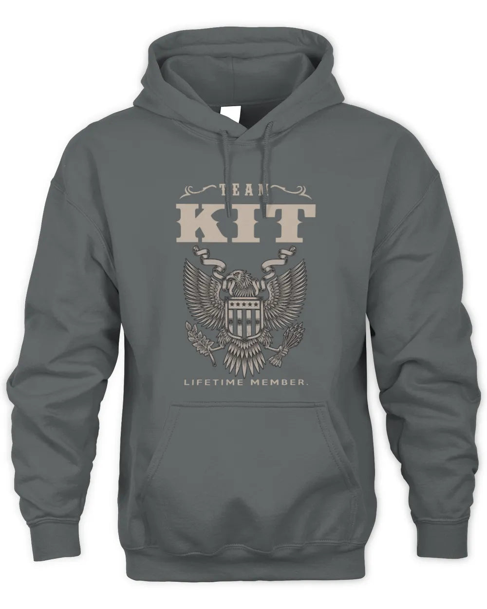 KIT TP06-K82 – Personalized Classic Style Apparel “Team NAME Lifetime Member” - Unisex Hoodie - Charcoal