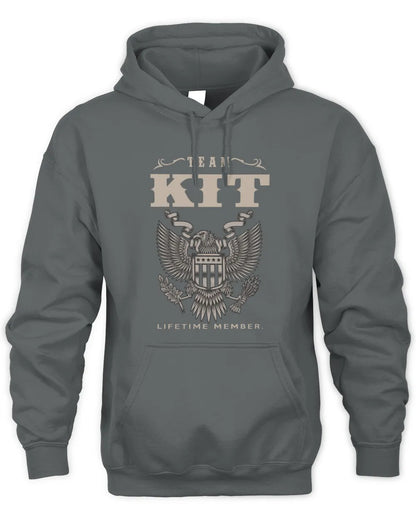KIT TP06-K82 – Personalized Classic Style Apparel “Team NAME Lifetime Member” - Unisex Hoodie - Charcoal