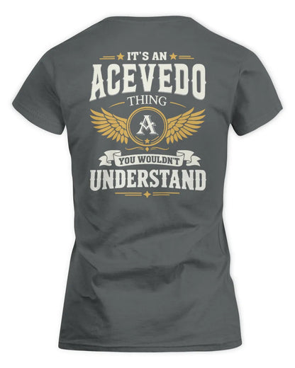 ACEVEDO KT06-M008 It’s a [NAME] Thing – You Wouldn’t Understand | Personalized Vintage T-Shirt - Women's Standard T-Shirt - Charcoal