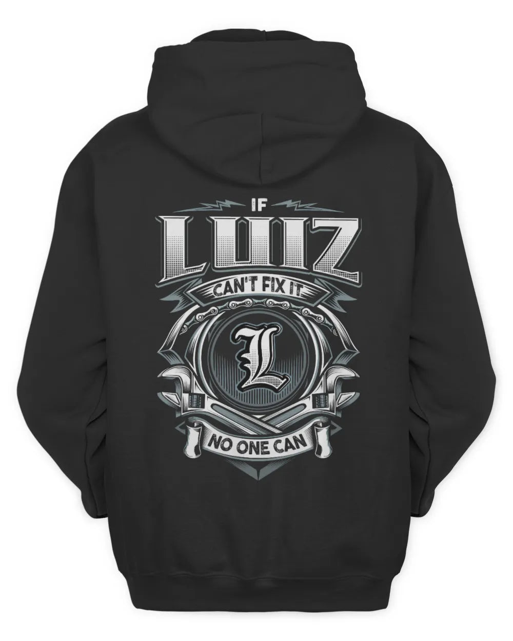 LUIZ AP81-K4-626 - Personalized Ahmed Quote Apparel “If Ahmed Can't Fix It, No One Can” - Unisex Hoodie - Black