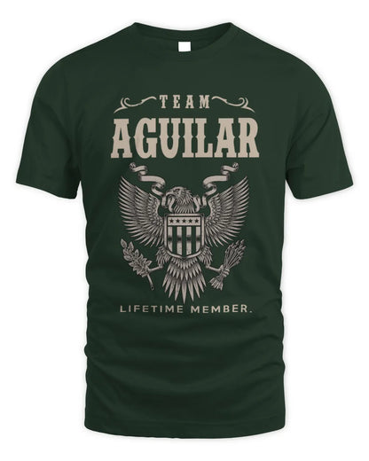AGUILAR TP06-K82 – Personalized Classic Style Apparel “Team NAME Lifetime Member” - Unisex Standard T-Shirt - Forest Green