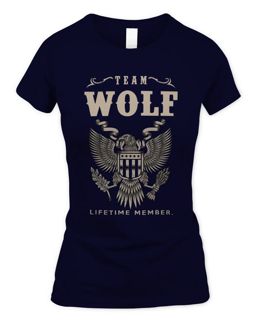 WOLF TP06-K82 – Personalized Classic Style Apparel “Team NAME Lifetime Member” - Women's Standard T-Shirt - Navy