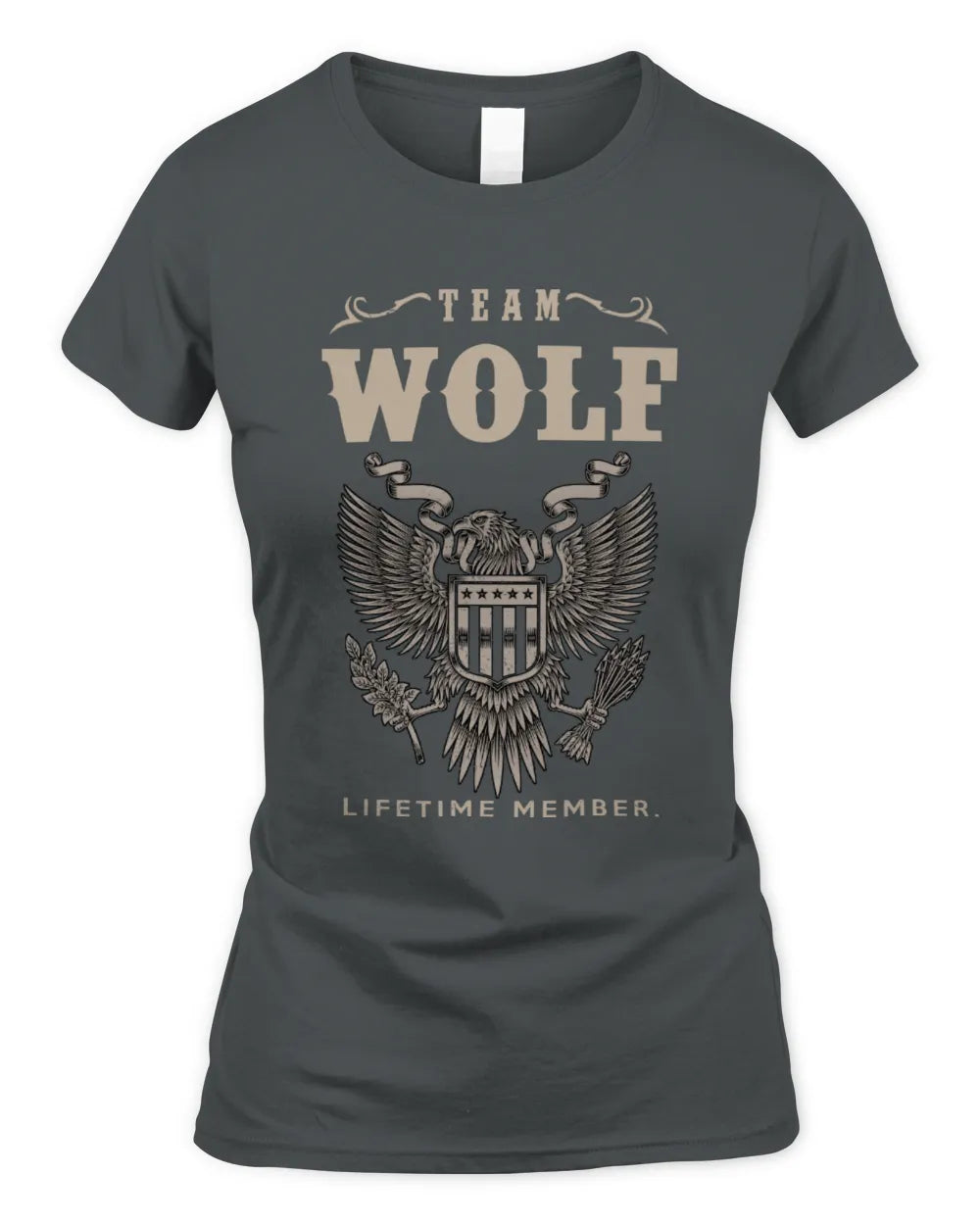 WOLF TP06-K82 – Personalized Classic Style Apparel “Team NAME Lifetime Member” - Women's Standard T-Shirt - Charcoal