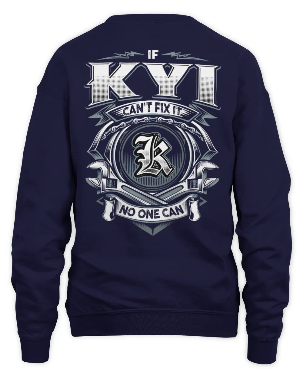 KYI AP81-K4-626 - Personalized Ahmed Quote Apparel “If Ahmed Can't Fix It, No One Can” - Unisex Sweatshirt - Navy