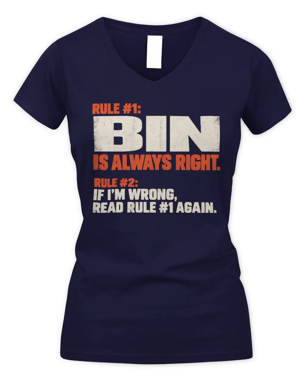 BIN NP1-H006 
Always Right Personalized Name T-Shirt – Funny Custom Name Shirt - Women's V-Neck T-Shirt - Navy