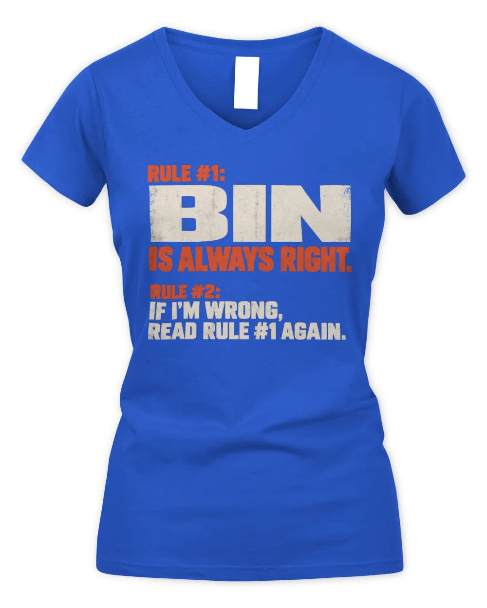 BIN NP1-H006 
Always Right Personalized Name T-Shirt – Funny Custom Name Shirt - Women's V-Neck T-Shirt - Royal