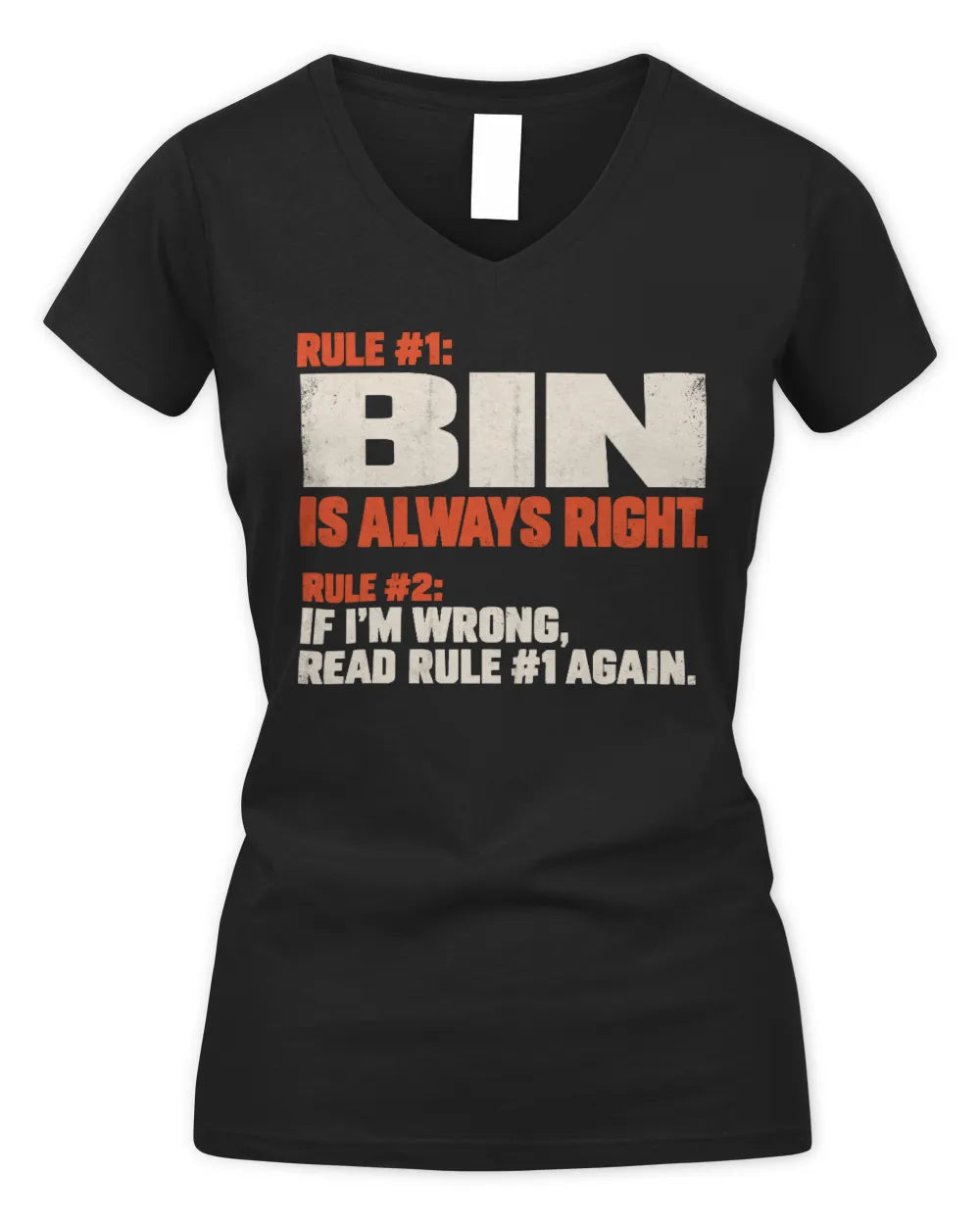BIN NP1-H006 
Always Right Personalized Name T-Shirt – Funny Custom Name Shirt - Women's V-Neck T-Shirt - Black