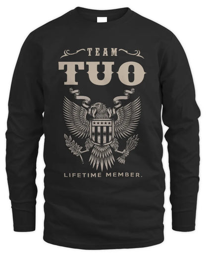 TUO TP06-K82 – Personalized Classic Style Apparel “Team NAME Lifetime Member” - Men's Long Sleeved T-Shirt - Black
