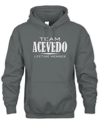ACEVEDO BL62-K4-128 - Personalized “Team NAME Lifetime Member” - Unisex Hoodie - Charcoal