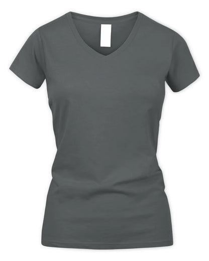 ALEXANDRA TP68-K2-968 – Personalized Funny Quote Apparel “The World Without NAME Would Be Boring” - Women's V-Neck T-Shirt - Charcoal