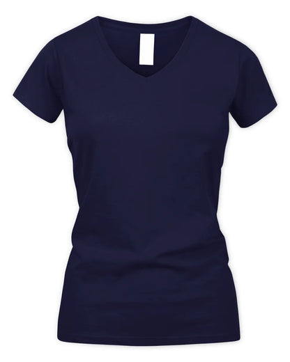 ALEXANDRA TP68-K2-968 – Personalized Funny Quote Apparel “The World Without NAME Would Be Boring” - Women's V-Neck T-Shirt - Navy