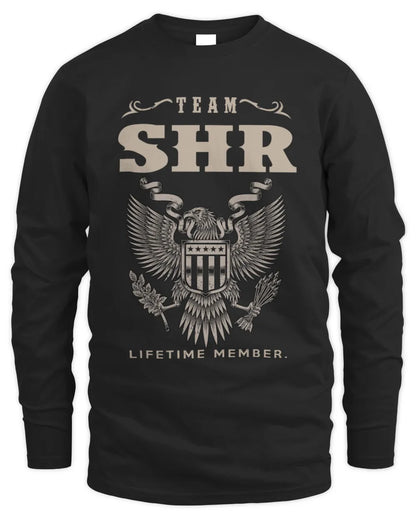 SHR TP06-K82 – Personalized Classic Style Apparel “Team NAME Lifetime Member” - Men's Long Sleeved T-Shirt - Black