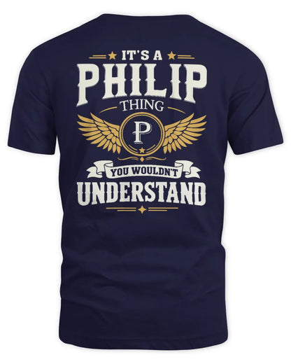 PHILIP KT06-M008 It’s a [NAME] Thing – You Wouldn’t Understand | Personalized Vintage T-Shirt - Unisex Standard T-Shirt - Navy