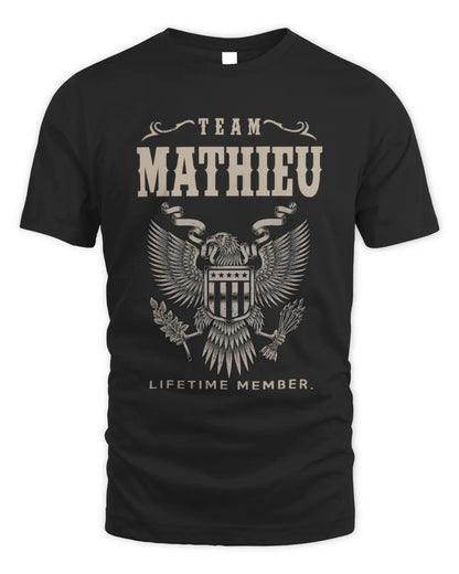 MATHIEU TP06-K82 – Personalized Classic Style Apparel “Team NAME Lifetime Member” - Unisex Standard T-Shirt - Black