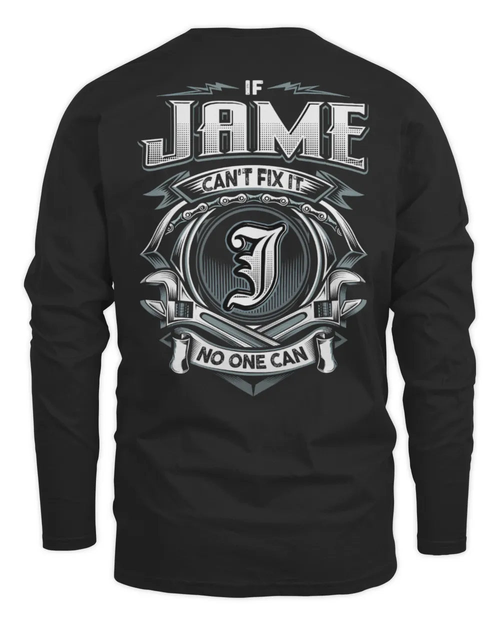 JAME AP81-K4-626 - Personalized Ahmed Quote Apparel “If Ahmed Can't Fix It, No One Can” - Men's Long Sleeved T-Shirt - Black