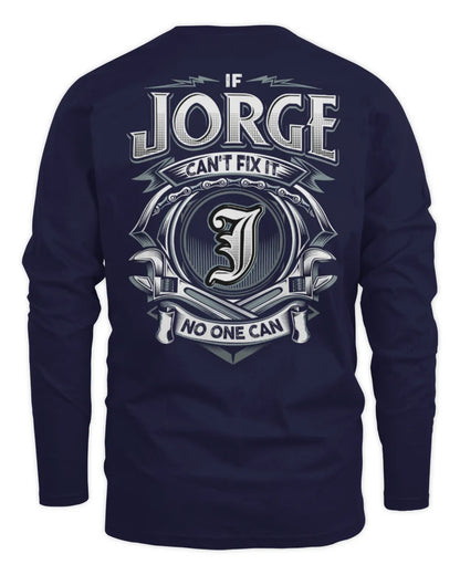JORGE AP81-K4-626 - Personalized Ahmed Quote Apparel “If Ahmed Can't Fix It, No One Can” - Men's Long Sleeved T-Shirt - Navy