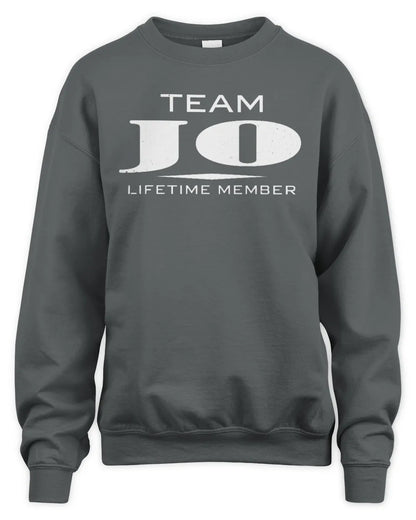 JO BL62-K4-128 - Personalized “Team NAME Lifetime Member” - Unisex Sweatshirt - Charcoal