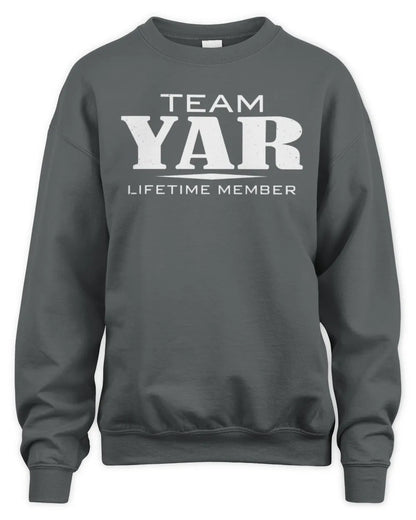 YAR BL62-K4-128 - Personalized “Team NAME Lifetime Member” - Unisex Sweatshirt - Charcoal