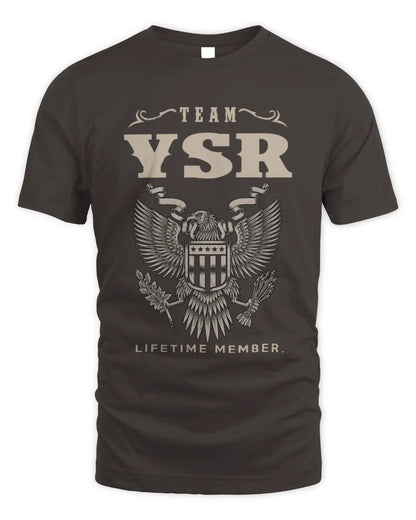 YSR TP06-K82 – Personalized Classic Style Apparel “Team NAME Lifetime Member” - Unisex Standard T-Shirt - Dark Chocolate