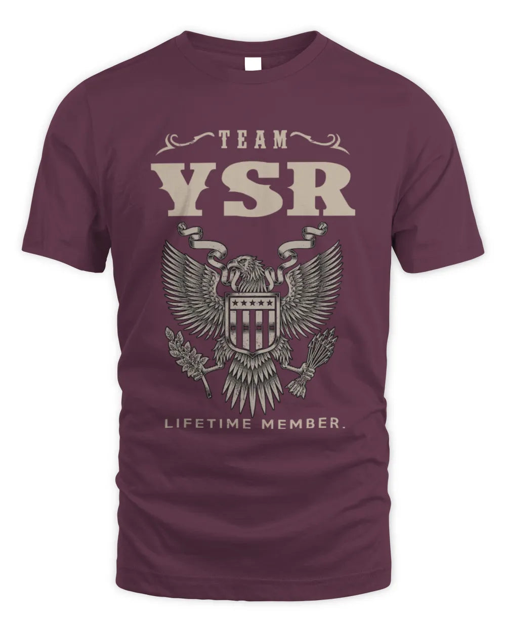 YSR TP06-K82 – Personalized Classic Style Apparel “Team NAME Lifetime Member” - Unisex Standard T-Shirt - Maroon