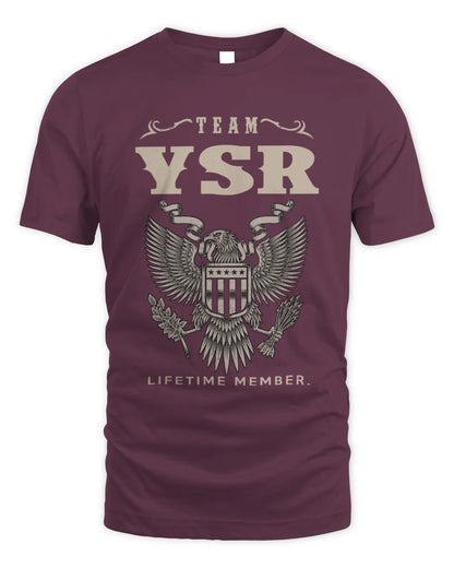 YSR TP06-K82 – Personalized Classic Style Apparel “Team NAME Lifetime Member” - Unisex Standard T-Shirt - Maroon