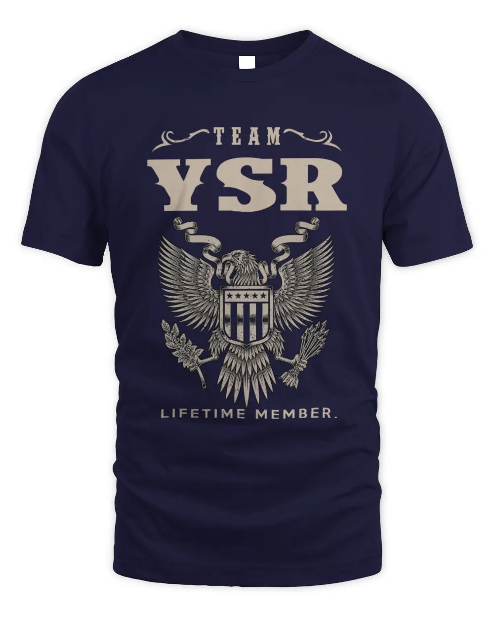 YSR TP06-K82 – Personalized Classic Style Apparel “Team NAME Lifetime Member” - Unisex Standard T-Shirt - Navy