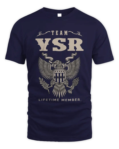 YSR TP06-K82 – Personalized Classic Style Apparel “Team NAME Lifetime Member” - Unisex Standard T-Shirt - Navy