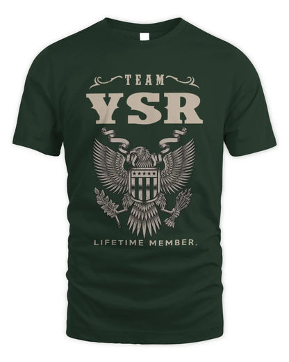 YSR TP06-K82 – Personalized Classic Style Apparel “Team NAME Lifetime Member” - Unisex Standard T-Shirt - Forest Green
