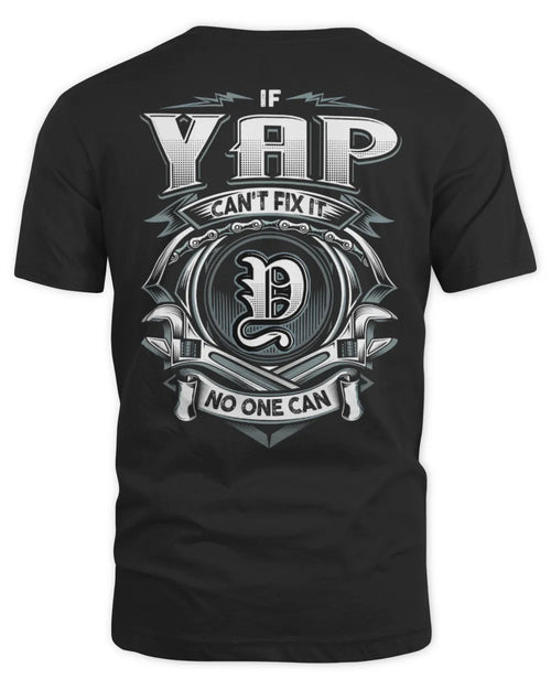 YAP AP81-K4-626 - Personalized Ahmed Quote Apparel “If Ahmed Can't Fix It, No One Can” - Unisex Standard T-Shirt - Black