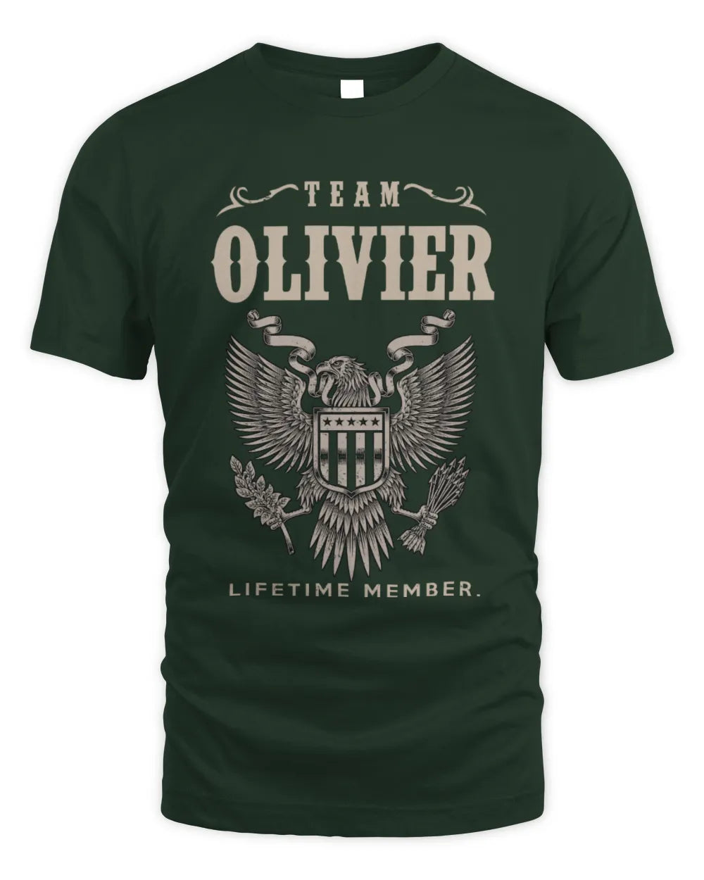 OLIVIER TP06-K82 – Personalized Classic Style Apparel “Team NAME Lifetime Member” - Unisex Standard T-Shirt - Forest Green
