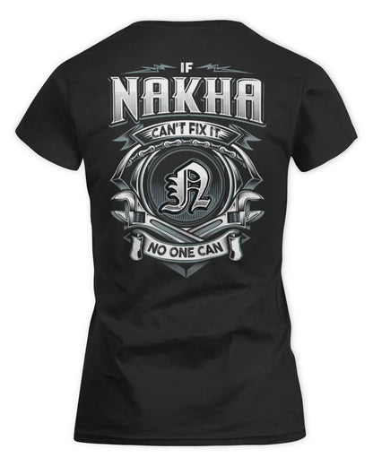 NAKHA AP81-K4-626 - Personalized Ahmed Quote Apparel “If Ahmed Can't Fix It, No One Can” - Women's Standard T-Shirt - Black