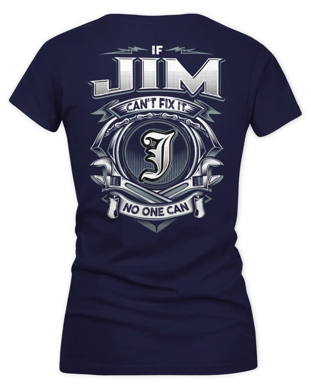 JIM AP81-K4-626 - Personalized Ahmed Quote Apparel “If Ahmed Can't Fix It, No One Can” - Women's V-Neck T-Shirt - Navy