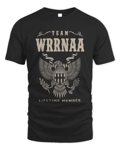 WRRNAA TP06-K82 – Personalized Classic Style Apparel “Team NAME Lifetime Member” - Unisex Standard T-Shirt - Black