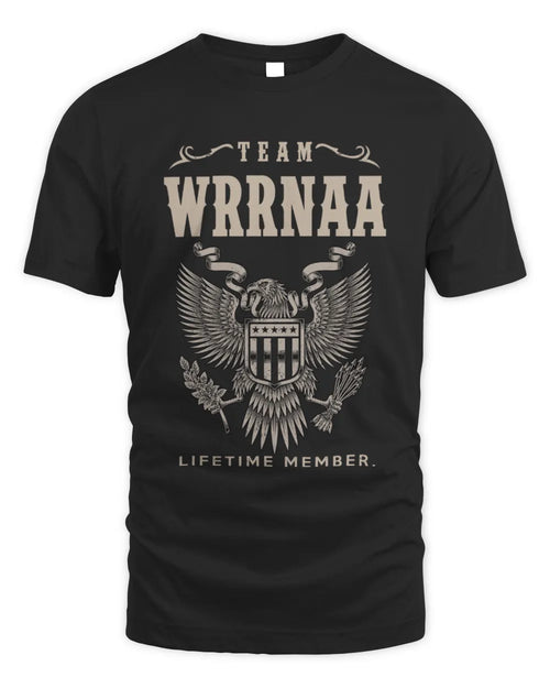 WRRNAA TP06-K82 – Personalized Classic Style Apparel “Team NAME Lifetime Member” - Unisex Standard T-Shirt - Black