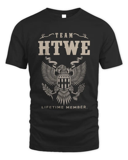 HTWE TP06-K82 – Personalized Classic Style Apparel “Team NAME Lifetime Member” - Unisex Standard T-Shirt - Black