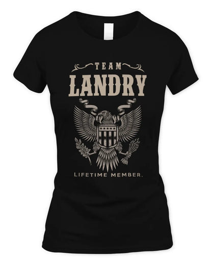 LANDRY TP06-K82 – Personalized Classic Style Apparel “Team NAME Lifetime Member” - Women's Standard T-Shirt - Black