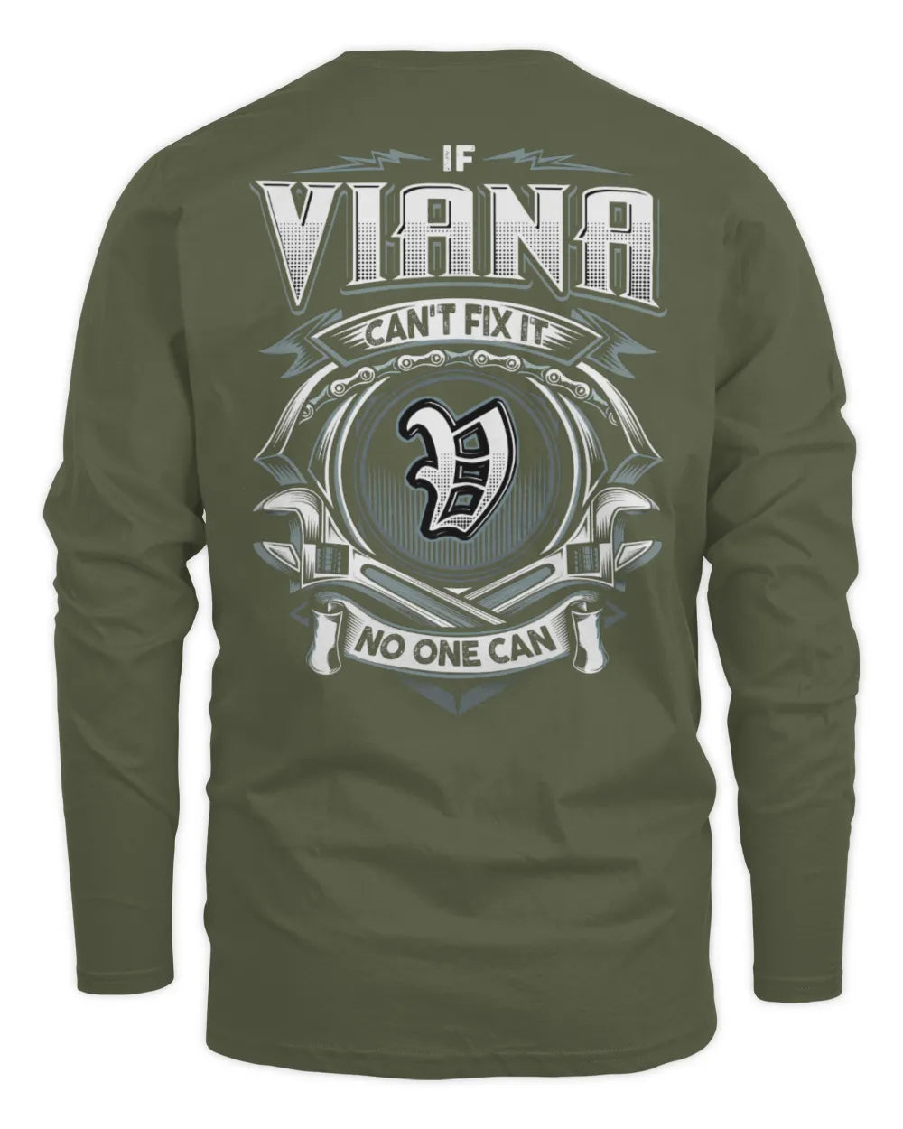 VIANA AP81-K4-626 - Personalized Ahmed Quote Apparel “If Ahmed Can't Fix It, No One Can” - Men's Long Sleeved T-Shirt - Military Green