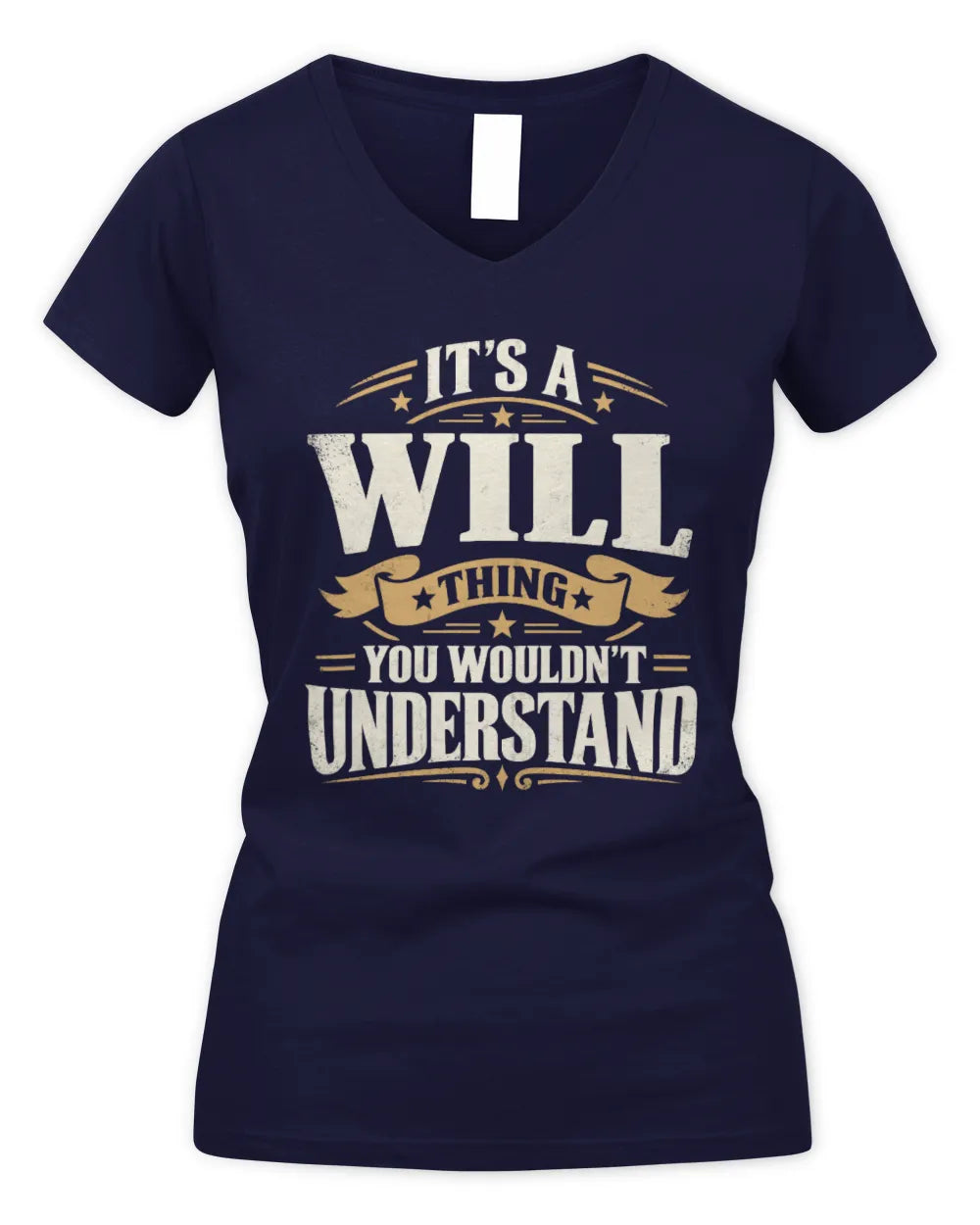 WILL P08 TH51 - Personalized “It’s a/an [NAME] Thing – You Wouldn’t Understand” Shirt - Women's V-Neck T-Shirt - Navy