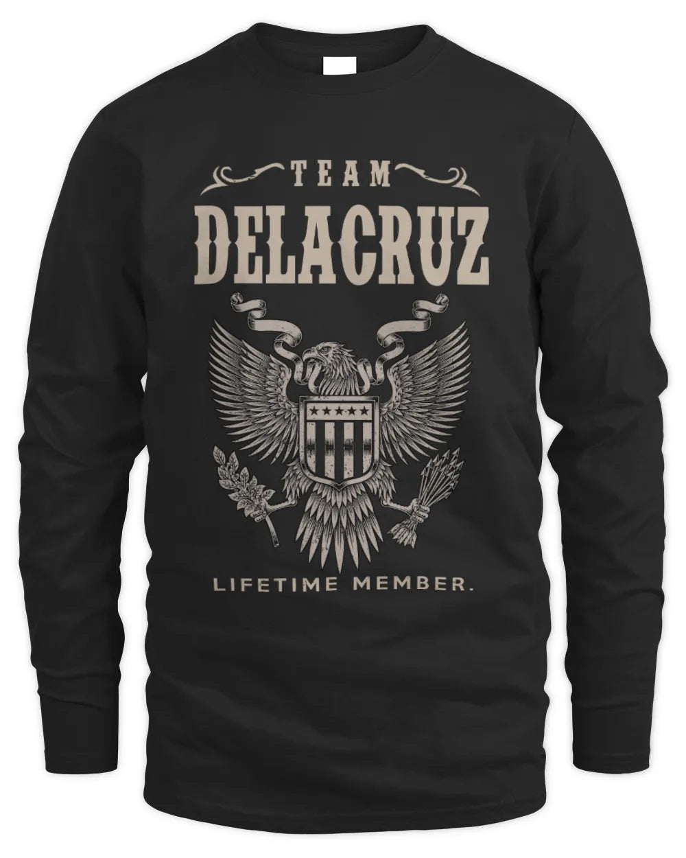 DELACRUZ TP06-K82 – Personalized Classic Style Apparel “Team NAME Lifetime Member” - Men's Long Sleeved T-Shirt - Black
