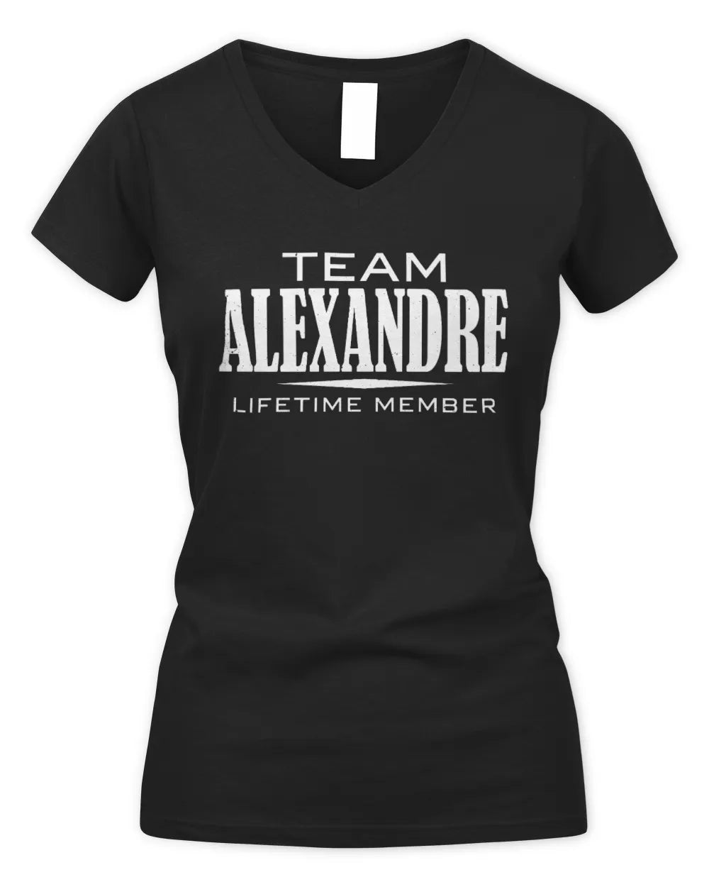 ALEXANDRE BL62-K4-128 - Personalized “Team NAME Lifetime Member” - Women's V-Neck T-Shirt - Black