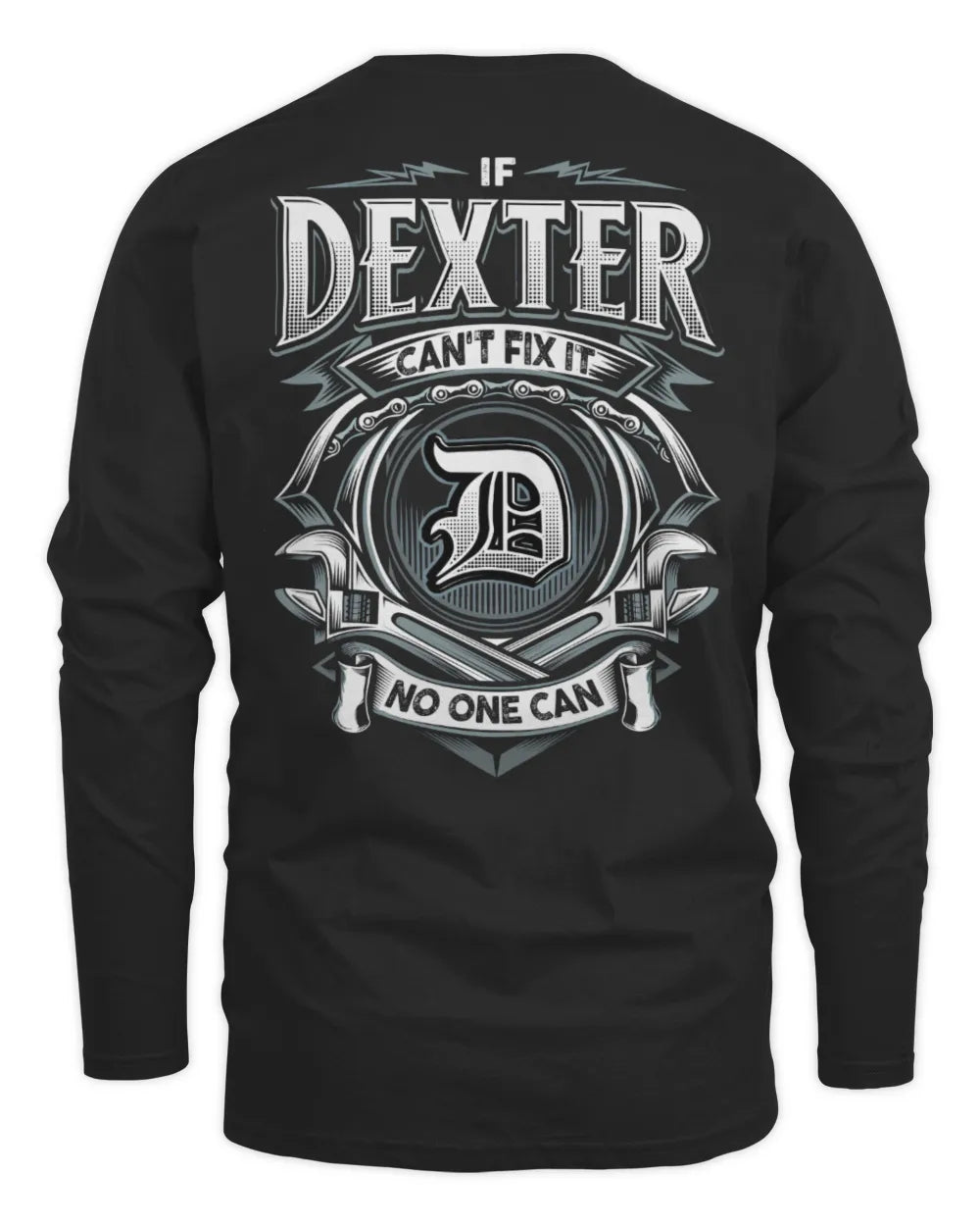DEXTER AP81-K4-626 - Personalized Ahmed Quote Apparel “If Ahmed Can't Fix It, No One Can” - Men's Long Sleeved T-Shirt - Black