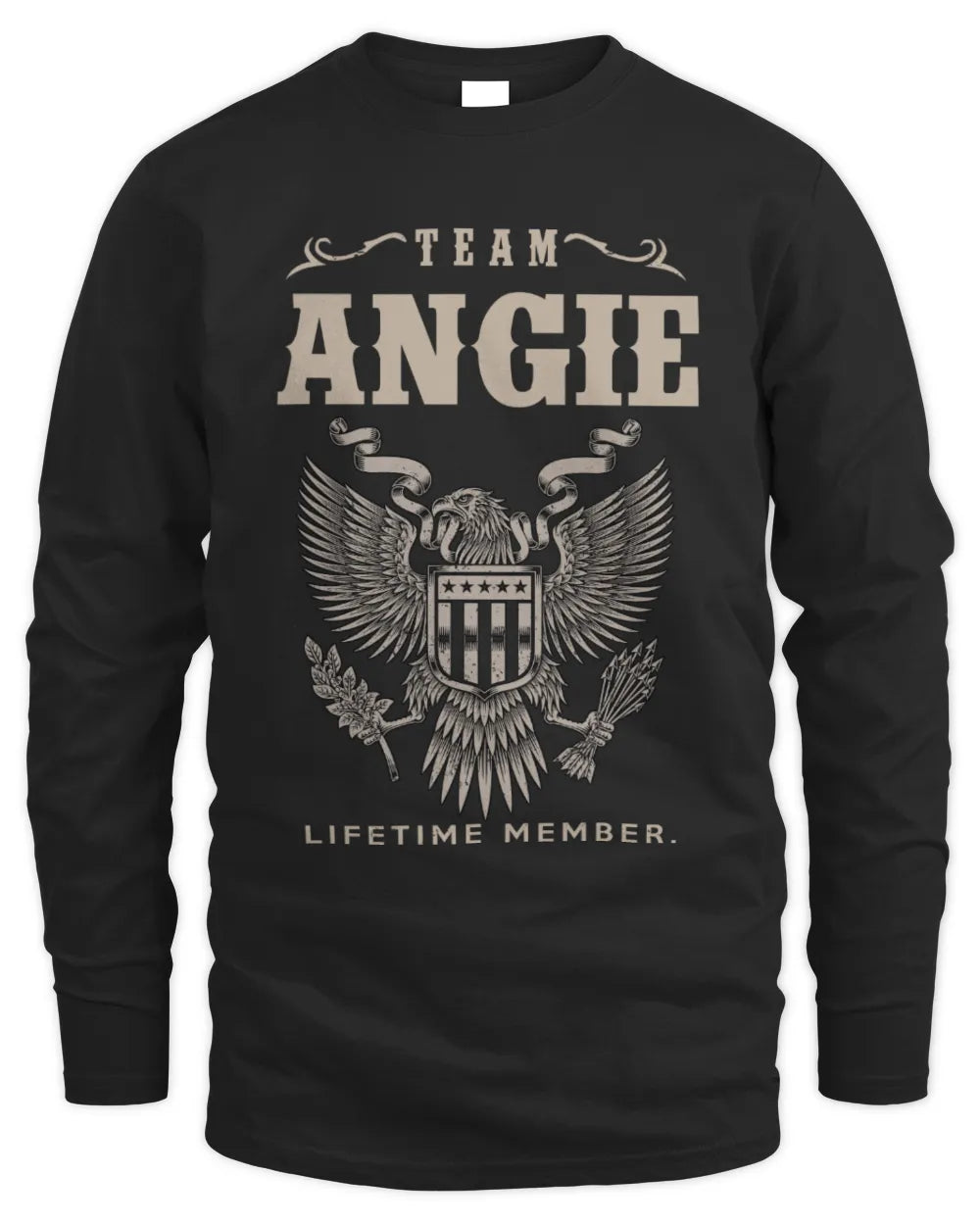 ANGIE TP06-K82 – Personalized Classic Style Apparel “Team NAME Lifetime Member” - Men's Long Sleeved T-Shirt - Black
